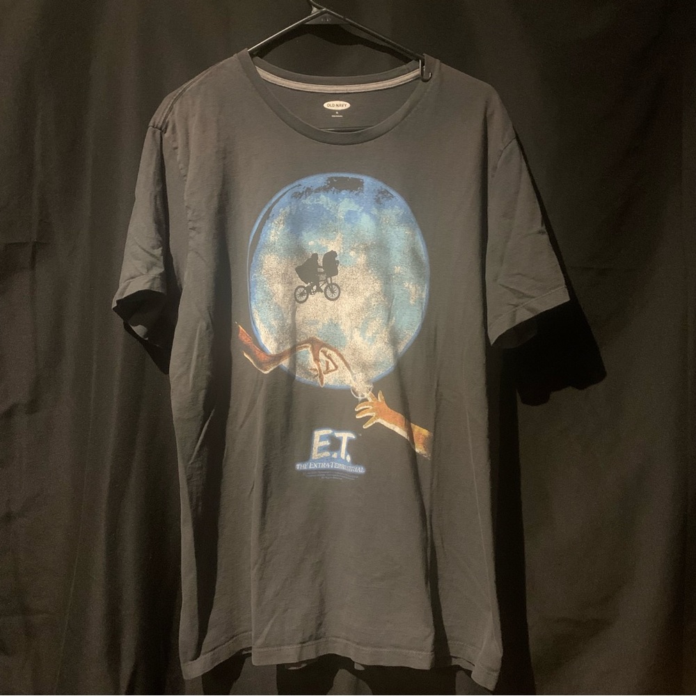 Old Navy ET T-Shirt Size XL Black Extra Terrestrial Retro Movie Mens 22x30